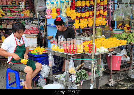 Thailand, Bangkok, Silom Road, Blumenhändler, Stockfoto