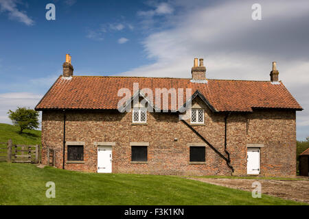 Großbritannien, England, Yorkshire Osten Reiten, Wharram Percy, Verbesserung der Bauernhof aus dem 18. Jahrhundert Stockfoto