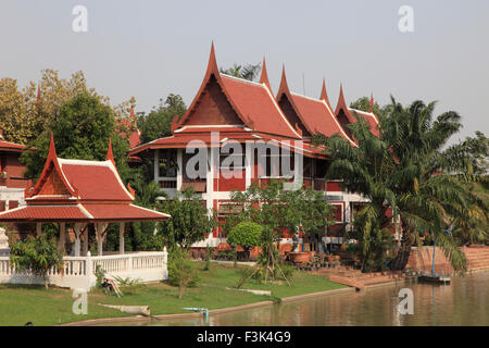 Thailand, Ayutthaya, Wat Yai Chai Mongkons, traditionelle Architektur, Stockfoto