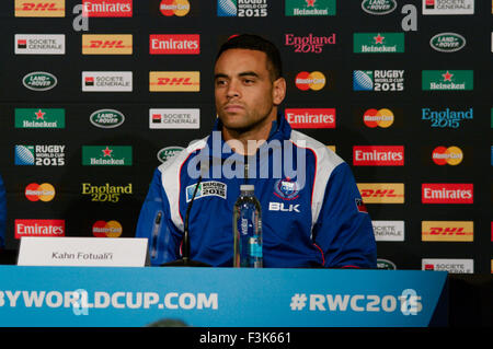 Newcastle Upon Tyne, UK, 8. Oktober 2015, der Samoan Pressekonferenz nach dem üben in St James Park, Newcastle zwei Tage vor ihrem Rugby World Cup 2015 Spiel gegen Schottland, Credit: Colin Edwards/Alamy Live News Stockfoto