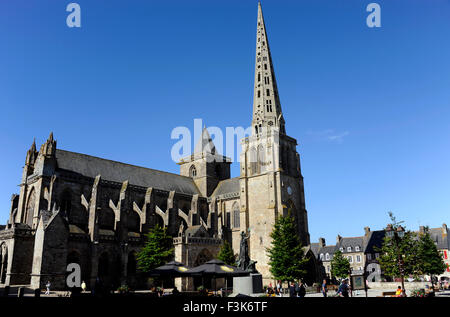 Tréguier in der Nähe von Paimpol, St Tugdal Kathedrale, Côtes-d ' Armor, Bretagne, Bretagne, Frankreich Stockfoto