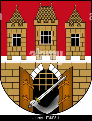 Wappen der tschechischen Hauptstadt Prag. Stockfoto