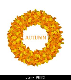 Runde Rahmen von Herbst Orange Blätter Stock Vektor
