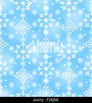Nahtlose Muster mit schönen Schneeflocken Stock Vektor