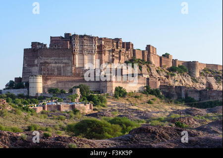 Mehrangarh Fort in Jodhpur, Rajasthan, Indien. Stockfoto