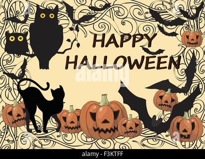 Happy Halloween-Karte Stock Vektor