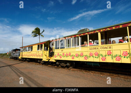 Sugar Cane Train. Maui. Hawaii. Alten Touristenzug, der durch die Schritte mit Zuckerrohr von Lahaina zu Ka'anapali führt. Su Stockfoto