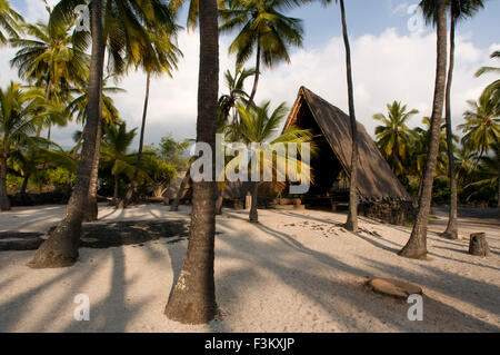 Puuhonua O Honaunau National Historic Park City of Tempel Zuflucht. Big Island. Hawaii. Bis ins frühe 19. Jahrhundert auf großen Isl Stockfoto