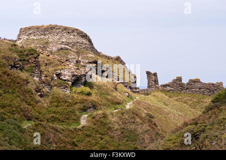 Ruinen von Tintagel Castle Cornwall England UK Stockfoto