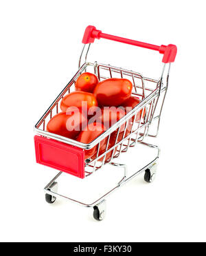 Warenkorb mit großen saftigen Trauben Tomaten Stockfoto