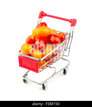 Warenkorb mit riesigen bunten Trauben Tomaten Stockfoto