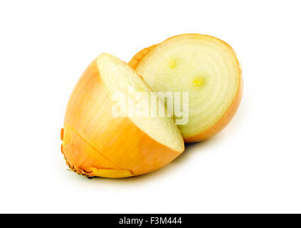 Isolierte Zwiebel Hälften im studio Stockfoto