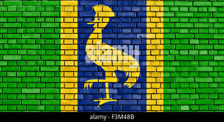 Flagge Ugandas auf Mauer gemalt Stockfoto