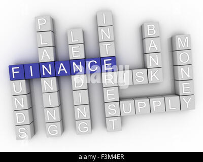 3D-Bild Finance Word cloud-Konzept Stockfoto