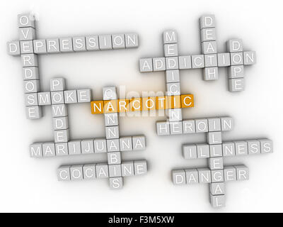 3D-Bild narkotischen Word cloud-Konzept Stockfoto