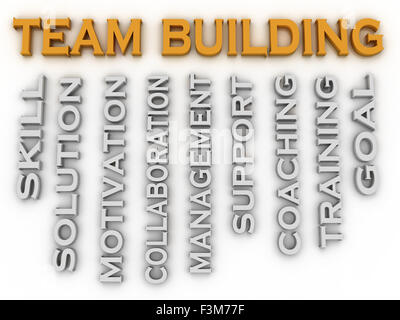 3D-Bild Teambuilding Word cloud-Konzept Stockfoto