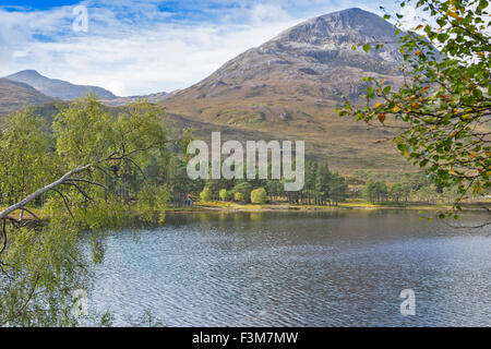 SGURR DUBH IM HERBST AUS ÜBER LOCH CLAIR GLEN TORRIDON HIGHLANDS SCHOTTLAND Stockfoto