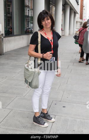 Emma Freud bei BBC Studios Featuring gesichtet: Emma Freud wo: London, Vereinigtes Königreich: 7. August 2015 Stockfoto