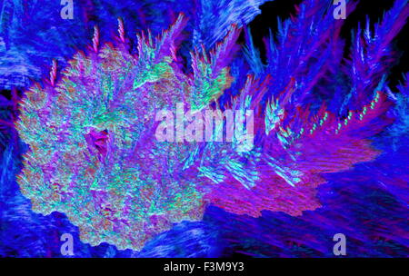 Frostigen Muster Fraktale dynamische asymmetrische. Fraktale Kunst Grafik Stockfoto