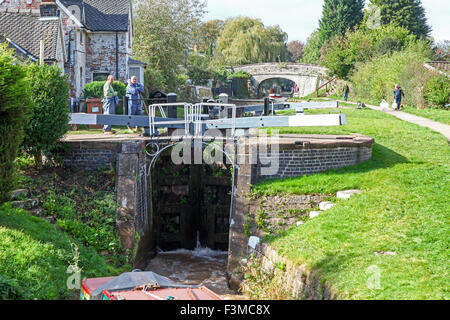 Wardle Sperre auf dem Ast Wardle Shropshire Union Canal Middlewich Cheshire England UK Stockfoto