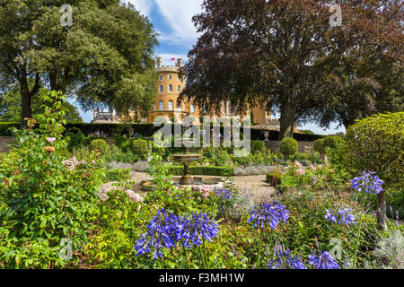 Die Gärten im Belvoir Castle, ein stattliches Haus in Leicestershire, England, UK Stockfoto