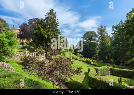 Die Gärten im Belvoir Castle, ein stattliches Haus in Leicestershire, England, UK
