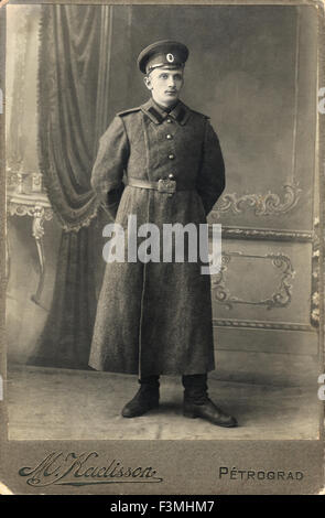 Porträt der Mann des Militärs, Russland, ca. 1917 Stockfoto