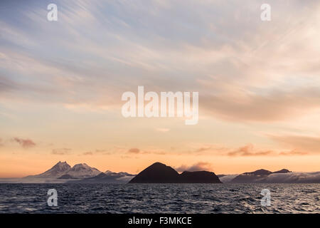 Sonnenuntergang, ruhig, Küste, Alaska Stockfoto