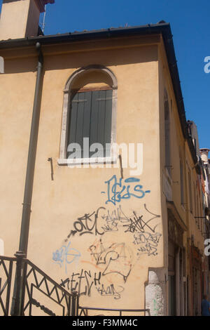 Graffiti an der Wand des Hauses Venedig Veneto Italien Stockfoto