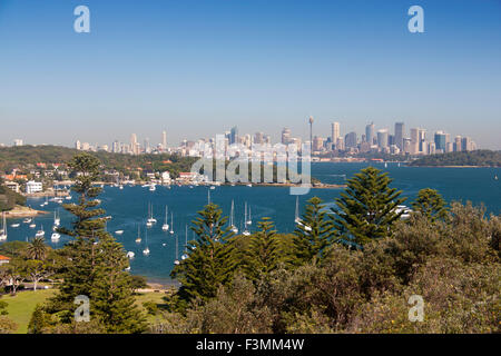 Watsons Bay-Blick auf Stadt CBD Wolkenkratzer Skyline östlichen Vororten Sydney New South Wales NSW Australia Stockfoto