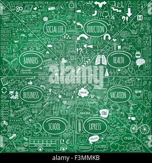 Mega-Set von Doodle Icons. Stock Vektor