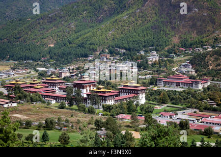 Die Stadt von Thimphu, der Hauptstadt von Bhutan Stockfoto