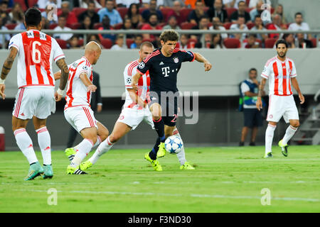 Athen, Griechenland - 16. September 2015: Thomas Müller in der UEFA Champions League-Spiel zwischen Bayern, in Athen und Olympiakos Piräus Stockfoto