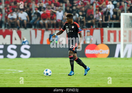 Athen, Griechenland - 16. September 2015: David Alaba während des UEFA-Champions-League-Spiels zwischen Olympiakos und Bayern, in Athen, Stockfoto