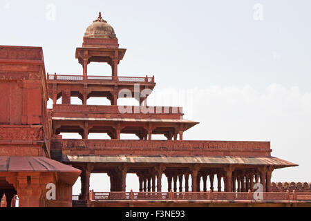 Teil des sechzehnten Jahrhunderts Stadt von Fatehpur Sikri in Rajasthan die gebaut wurde, die politische Hauptstadt von Indien Stockfoto