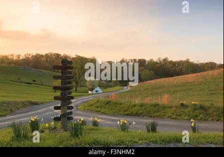Straßen zusammenlaufen, Goodstone Inn, Middleburg, Virginia, USA Stockfoto