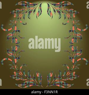 Florale Elemente mit den Celtic ornament über grünem Farbverlauf Hintergrund. Hand-Zeichnung-Vektor-illustration Stock Vektor