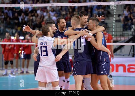 Turin, Italien. 10. Oktober 2015. 2015 Herren Europäischen Volleyball-Meisterschaft - Pool B: Kroatien vs. Italien bei Palavela, Turin (Italien) Stockfoto