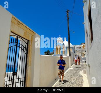 Katholische Kirche St. Stylianos Fira Santorini Griechenland Stockfoto