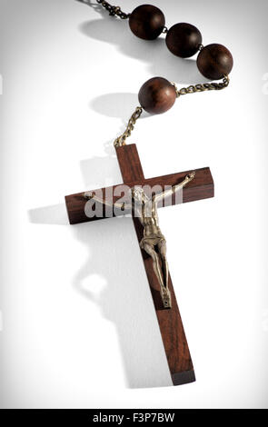 Holz Rosenkranz Stockfoto