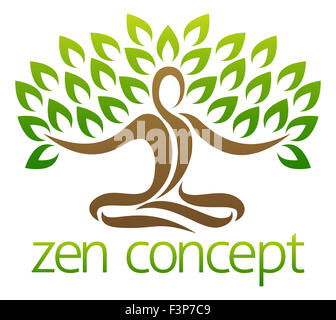 Konzeptionelle Design-Element einer Struktur in der Form einer Figur sitzt gekreuzt Beinen in einem Zen-Yoga Lotus-Position oder meditieren c Stockfoto