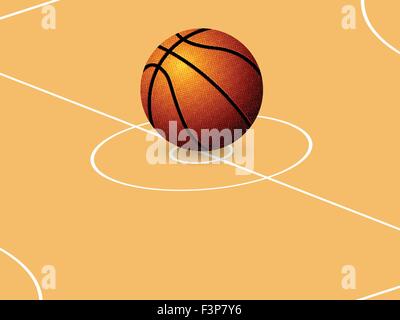 Basketball Ball auf Gericht Hintergrund. Vektor-Illustration. Stock Vektor