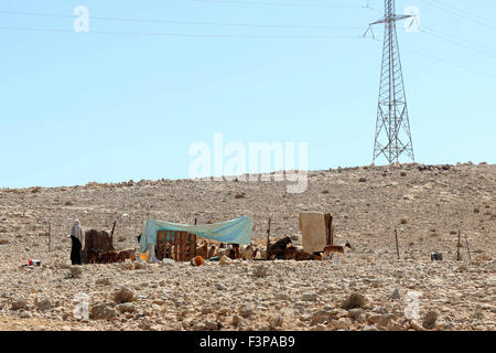 Israel, Negev-Wüste. Unerkannt, Beduin Shanty township Stockfoto