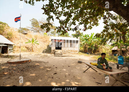 Lebensstil in Koh Pou-Insel in der Nähe von Rabbit Island und vietnamesische Wasser - Kep-Provinz, Cambodia.Cambodia - Vietnam Grenze veröffentlichen. Stockfoto