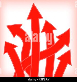 Reihe von roten Pfeilen Stock Vektor