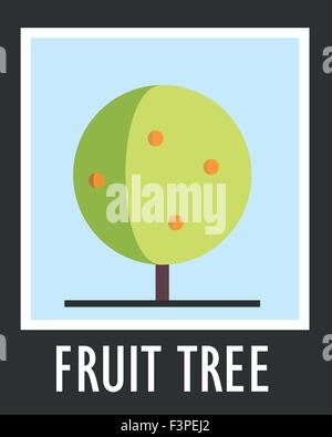 Zeichen der Obstbaum auf blauem Hintergrund Stock Vektor