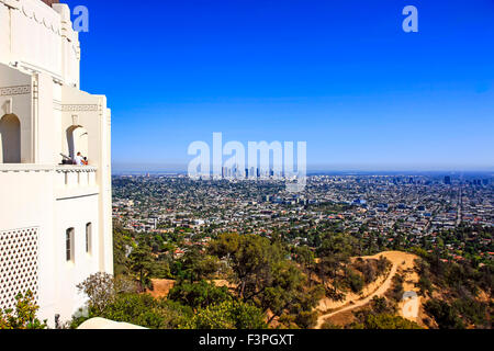 Blick auf Los Angeles Stadt vom Griffith Observatorium in Kalifornien Stockfoto