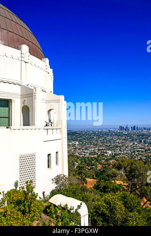 Blick auf Los Angeles Stadt vom Griffith Observatorium in Kalifornien Stockfoto