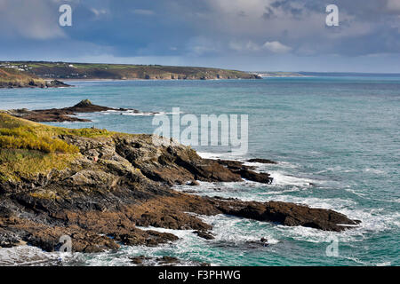 Mount's Bay; Felsfreie Sands aus kleinen Cudden Punkt Cornwall; UK Stockfoto