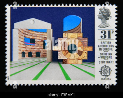 Briefmarke. Great Britain. Königin Elizabeth II. 1987. Europa. Britische Architekten in Europa. 31P. Stockfoto